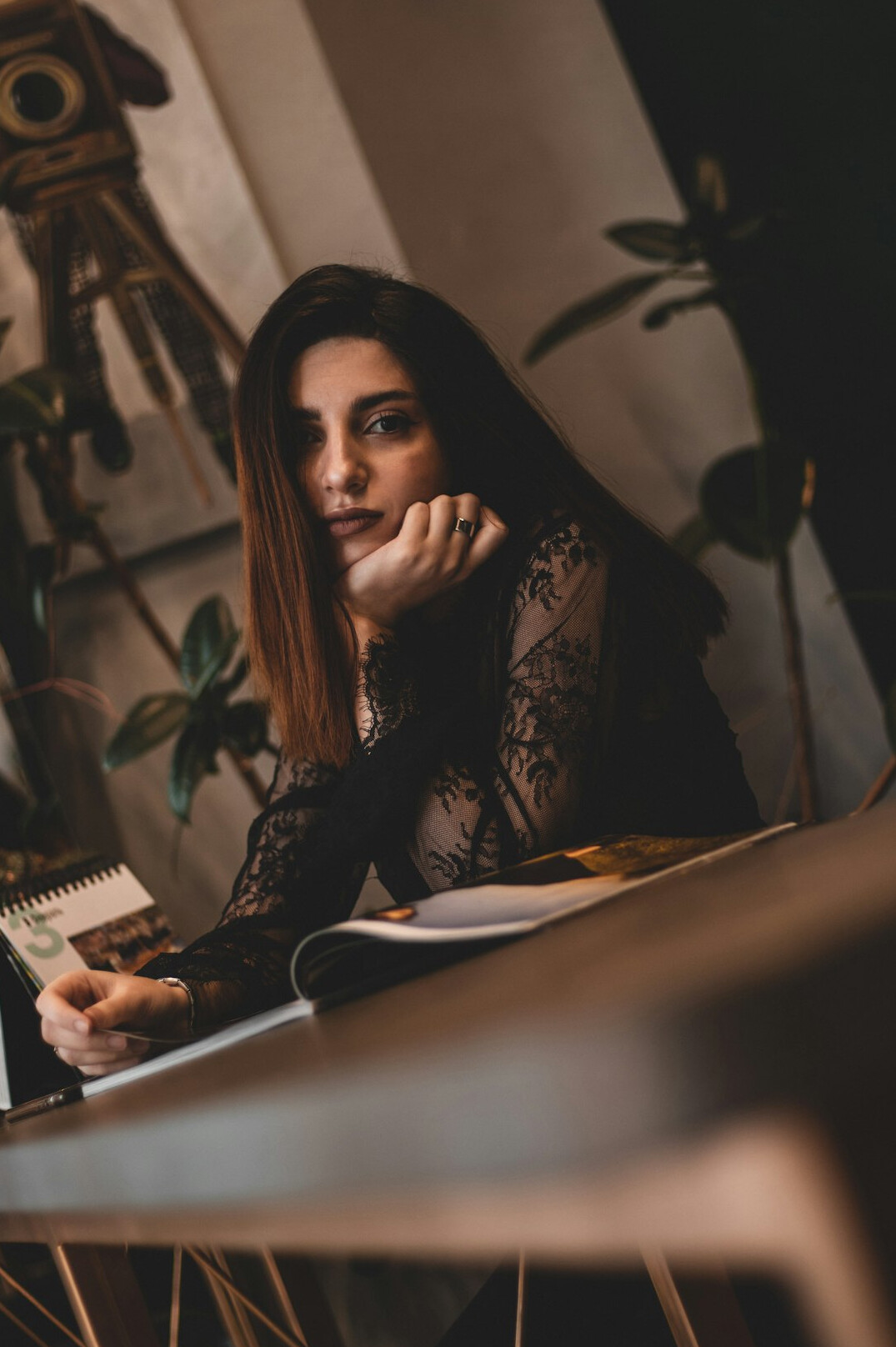 writer at desk thinking